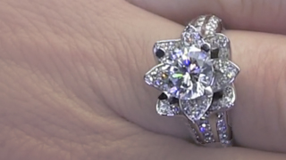 1.38 ct. Small Blooming Beauty Flower Ring on the Finger Video