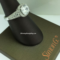 Simon G Passion Escalating Set Halo Bridal Ring