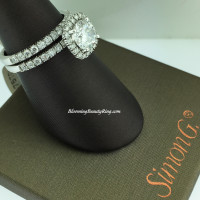 Simon G Passion Halo Bridal Set