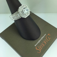 Simon G Passion Octagonal Halo Bridal Ring