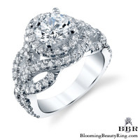 Double Twist Halo Diamond Engagement Ring 3