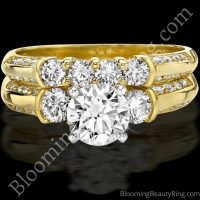 ension and Modified Basket Knifes Edge Diamond Engagement Ring