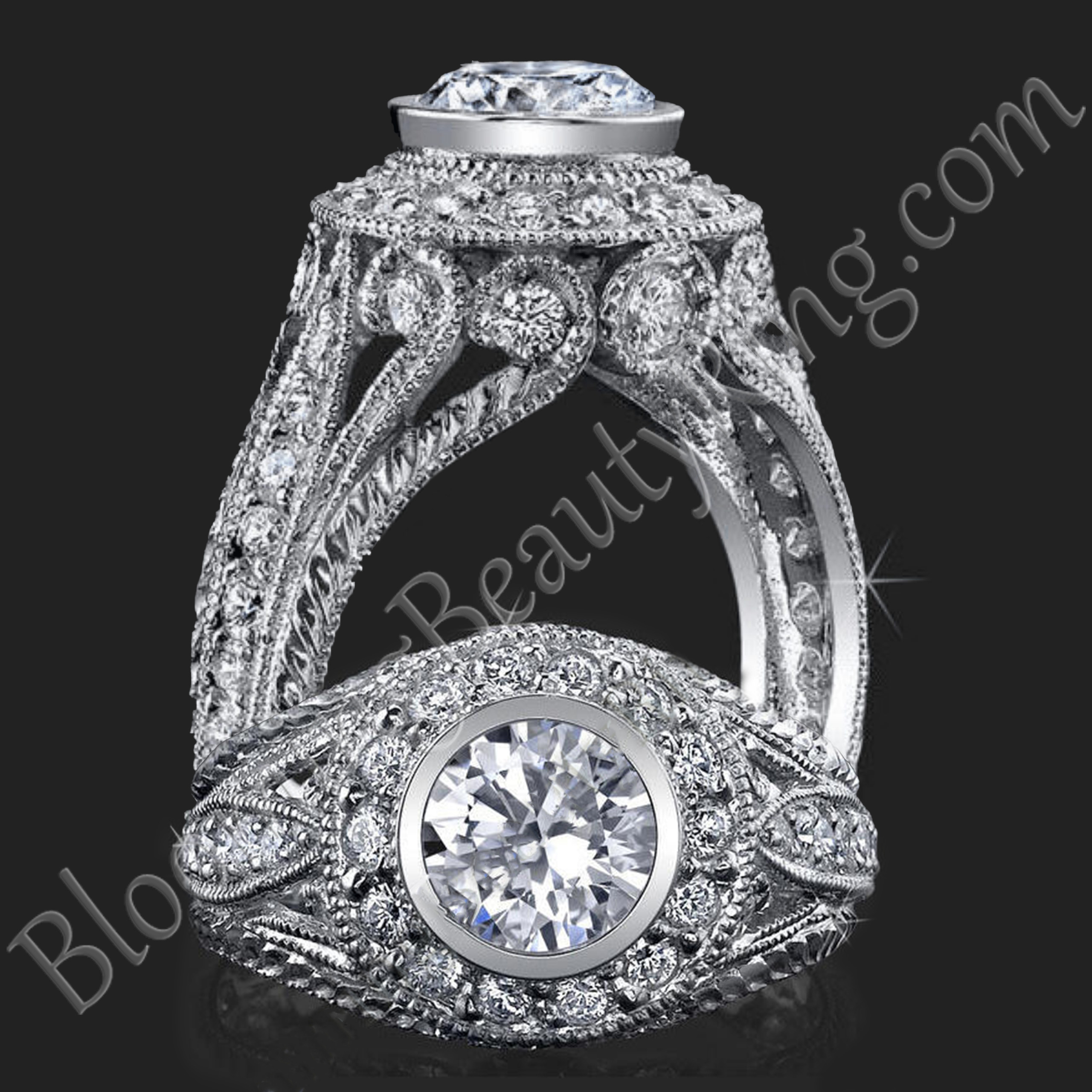 Head Turning Bezel Set Vintage Queen with Stylish Antique Qualities and Unsurpassed Beauty – bbr286