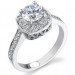 .38 ctw. Halo and Millegrain Diamond Engagement Ring - Different Angle