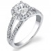.50 ctw. Channel Stepped Halo Split Shank Engagement Ring - Angled View