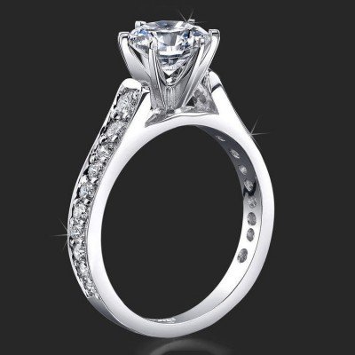 .55 ctw 6 Prong Claw Channel Set Engagement Ring - bbr407a