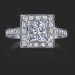 .58 ctw. 30 Diamond Square Halo and Pave Set Engagement Ring Top View