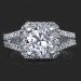 .60 ctw. 60 Diamond Split Shank Short Halo Engagement Ring Top View