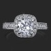 .75 ctw. Halo and Millegrain Micro Pave 4 Prong Engagement Ring Top View