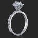.75 ctw. Petite Pave Set Diamond Flower Engagement Ring Setting