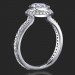 .94 ctw. Halo Bezel Millegrain Diamond Engagement Ring Set - Engagement Ring by Itself