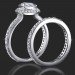.94 ctw. Halo Bezel Millegrain Diamond Engagement Ring Set
