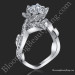 Lotus Ring with Leaves .90 ctw. Diamond Flower Ring