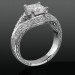 Diamond Paved Artistically Designed Split Shank Engagement Ring