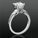 Round Pave and Channel Set Baguette Diamond Engagement Ring