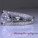 3 Sided Tension Set Split Shank Pave Diamond Engagement Ring