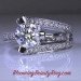3 Sided Tension Set Split Shank Pave Diamond Engagement Ring - bbr274