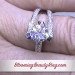 3 Sided Tension Set Split Shank Pave Diamond Engagement Ring on the Finger
