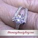 3 Sided Mounted Tension Set Split Shank Pave Diamond Engagement Ring on the Hand