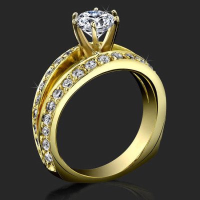 A Full Split Shank Slightly Soft Cornered Diamond Engagement Ring - bbr409