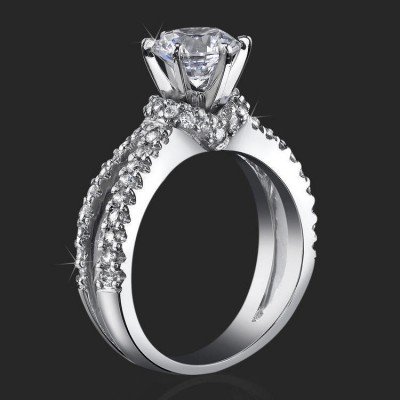 Warm Embracing Split Shank Diamond Engagement Ring