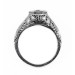 039bbr | Antique Filigree Ring | for a .42ct to .52ct round stone | Striped Swirl Design