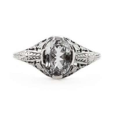 ov031bbr | Antique Filigree Ring | for a 1.15ct. to 1.25ct. oval stone | Three Loops