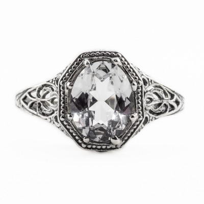ov045bbr | Antique Filigree Ring | for a 2.45ct. to 2.55ct. oval stone | Enchanting