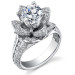 1.37 ctw. Blooming Beauty Rose Flower Ring Angled