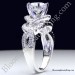 Twist of Fate – 14k White gold – Diamond Engagement Ring – 6 Prong – Unique – Swirl – Pave