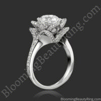The Crimson Rose 1.58 ctw. Rose Cut Flower Diamond Engagement Ring – bbr607