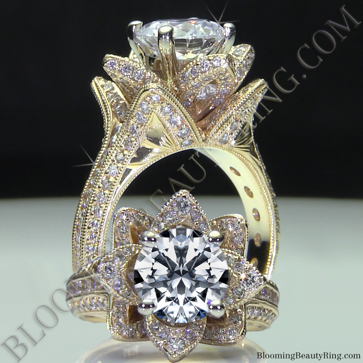 A Very Unique Flower Diamond Engagement Ring