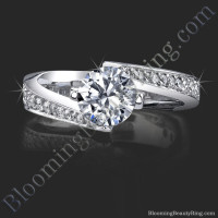 European Round Spiral Style Engagement Ring