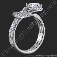 Two Interlaced Split Loop Diamond Engagement Ring