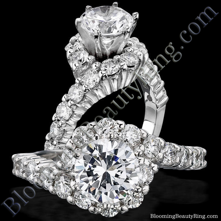 1.25 ctw. Hook and Swirl Tiffany Style Diamond Engagement Ring - bbr387