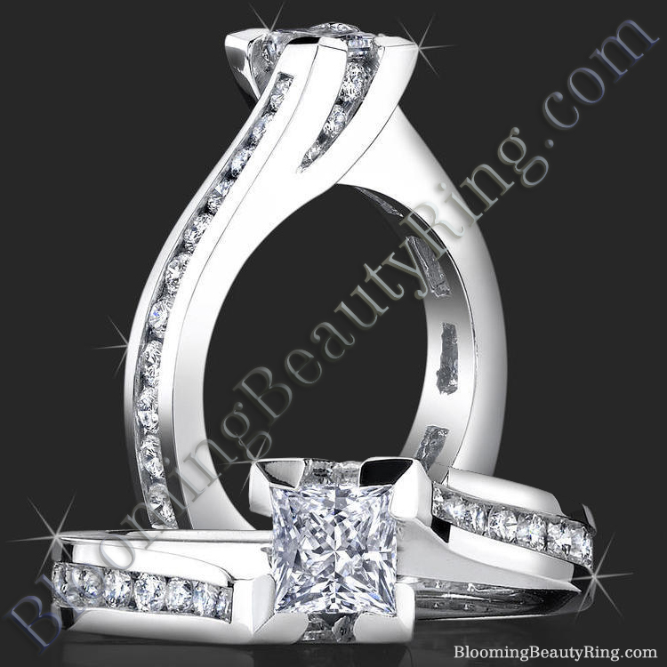 .70 ctw. Deep Set Tension and Bezel Diamond Engagement Ring - bbr433