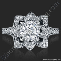The 1.0ct Crimson Rose Flower Diamond Engagement Ring
