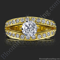 A Full Split Shank Slightly Soft Cornered Diamond Ring - bbr409