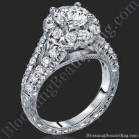 Diamond Go Round Halo Split Shank Engagement Ring 1