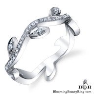 Lotus Flower Wedding Band from an Upper Angle