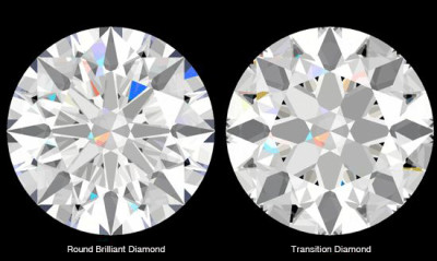 Transitional Cut Diamond versus a Round Brilliant