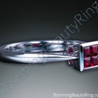 .33 ctw. 18K Gold Invisible Set Ruby Tapered Ring - 2