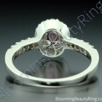 .89 ctw. Diamond and Oval Pink Halo Sapphire Ring - 2