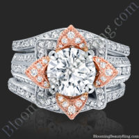 2.38 ctw. Double Band Flower Ring Set