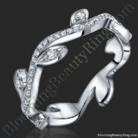 The Lotus leafy Diamond Wedding Band