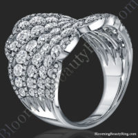 starry nights 3.76 ctw round diamond and white gold fashion ring