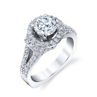 1.00 ctw Endless Love diamond engagement ring bbr701 on a white background