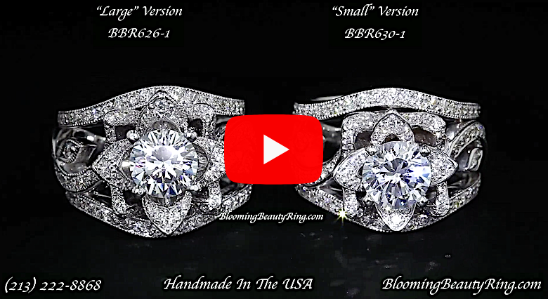 The Large Lotus Swan Double Band Flower Ring Set – bbr626-1 large and small video