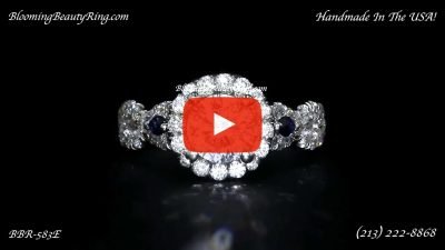 1.15ctw Two Hearts Become One Halo Diamond Engagement Ring – bbr583 laying down video