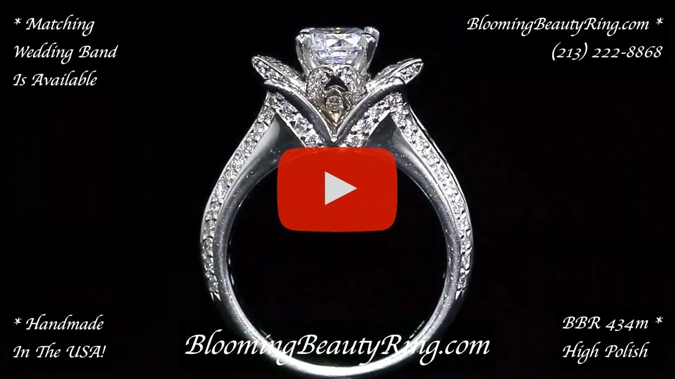 1.38 ctw. Original Small Blooming Beauty Flower Ring – bbr434m standing up video